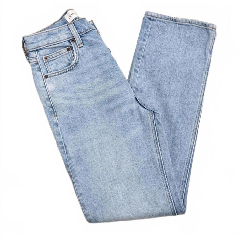 Aritzia Denim Forum The Arlo Hi-Rise Straight Jeans - Light Wash - Size 24